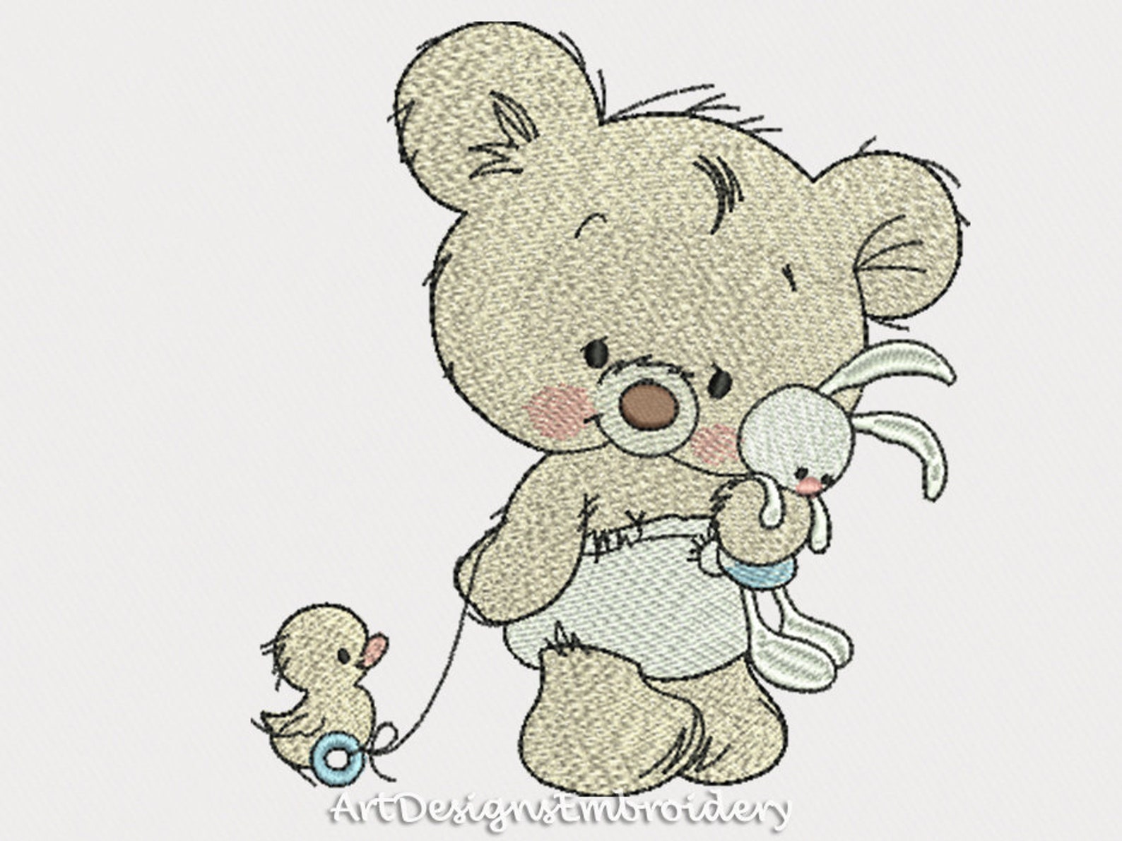 Картинка мишка с зайкой на торт