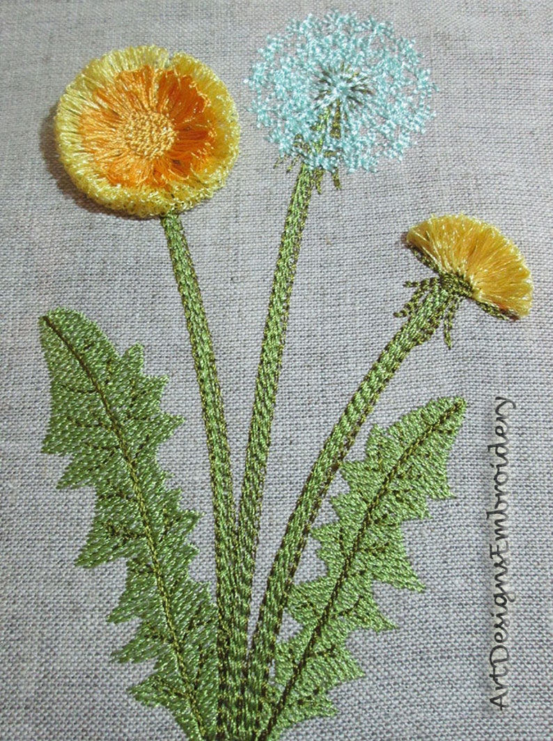 Dandelion Fringe machine embroidery design embroidery Etsy