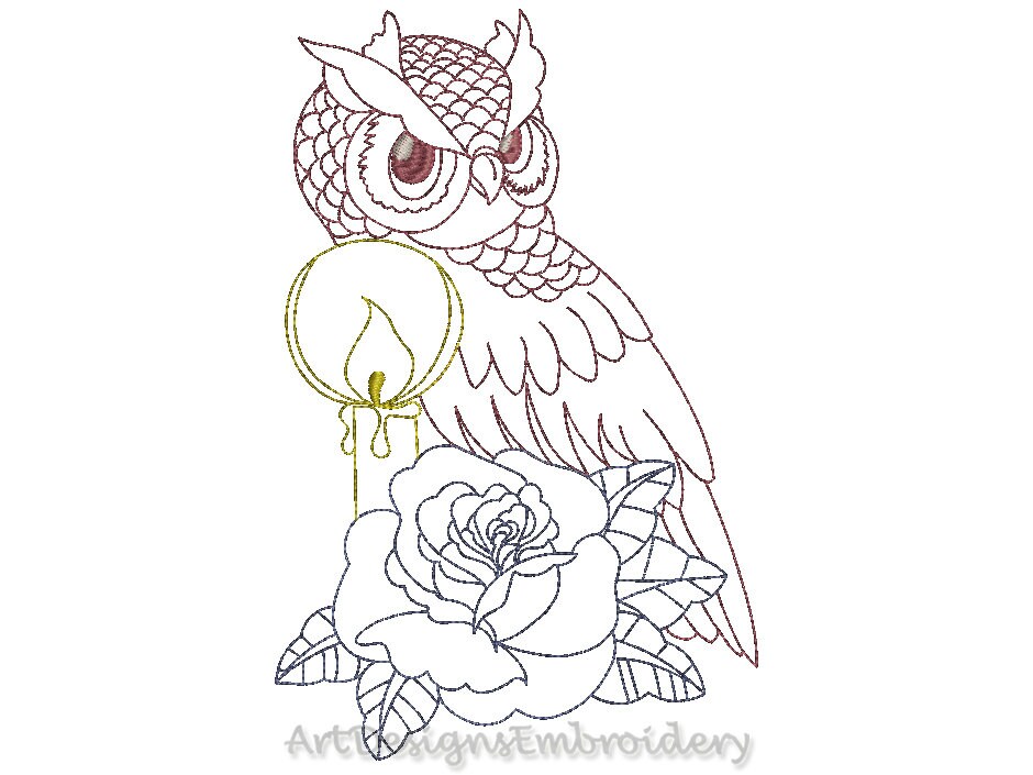 Owl Embroidery Design Owl Designs Owl Embroidery Machine Etsy