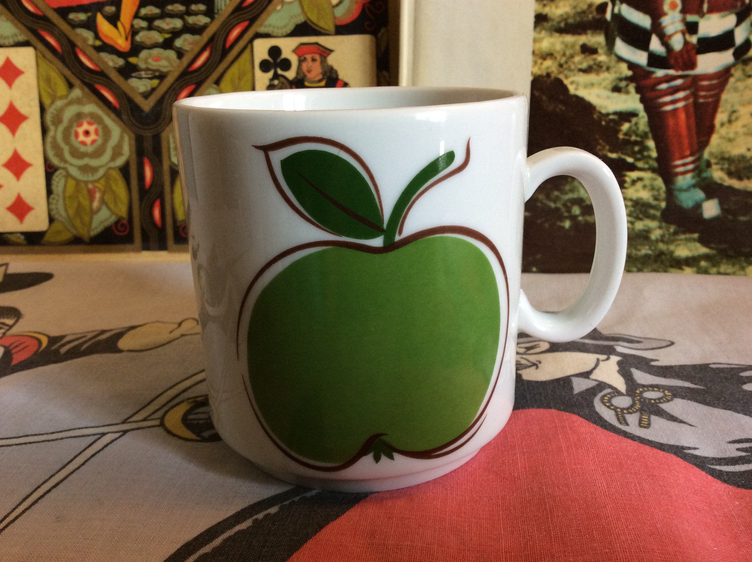 Vintage Kronester Bavaria Green Apple Mug - Design Tasse de Fruits en Céramique