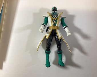 Vintage Super Samurai Green Power Ranger Figurine. Green Power Ranger with Cape