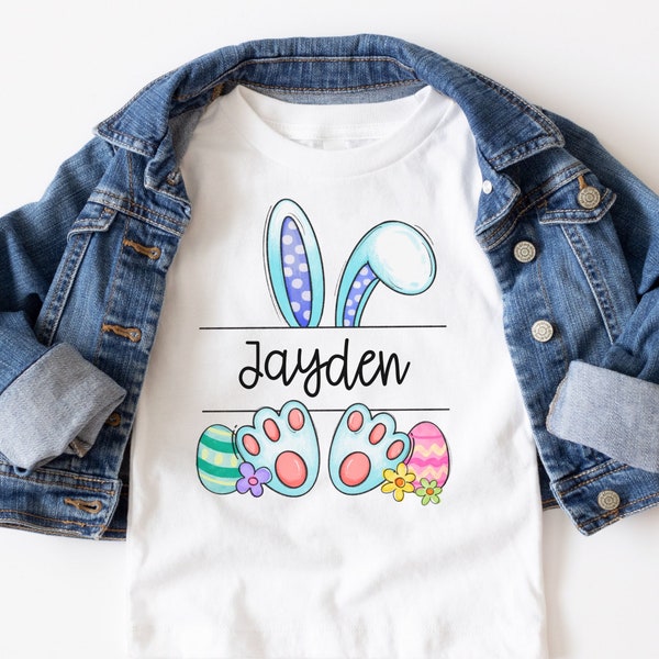 Personalized Easter Sublimation, Kids Easter PNG, Baby Boy Easter Bunny PNG