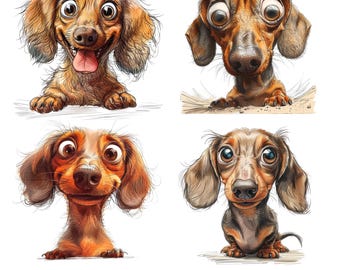Funny Dachshund PNG Clipart: Dog Party Decor (Digital Download)