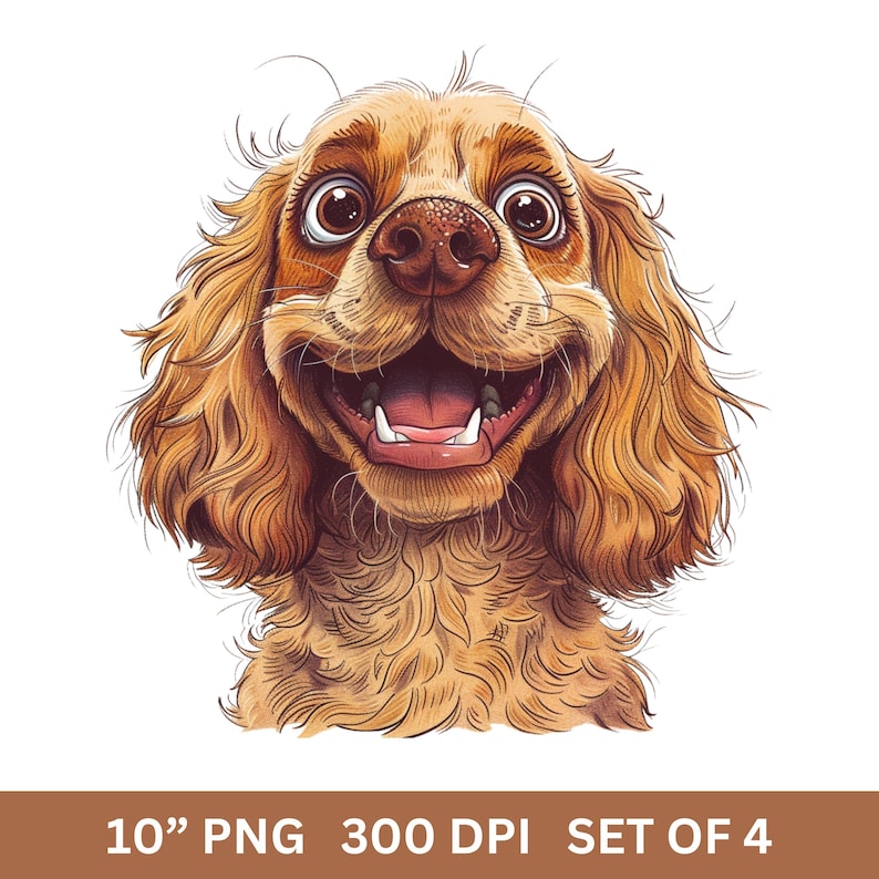 Funny Cocker Spaniel Clipart Bundle: PNG Designs (digital Download) - Etsy