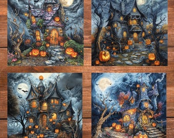 Witchcore Bundle for Coasters & Magnets, Spooky Halloween Decor (Print on Demand, PNG, Digital Download)