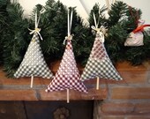 alberelli decori ornamenti natalizi in cotone ricamati a mano