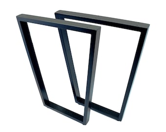 Metall trapezförmige Tischbeine - 2er Set, Esszimmer, Küchentischbeine, schwarze quadratische Tischbasis, moderner Schreibtisch, industrielle Schreibtischbeine