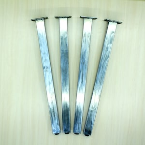 Dining table legs Straight, Square Tube, Mounting Flange, Bare Metal, Table, Furniture, Hairpin Legs, PRICE for ONE LEG, Free Shipping