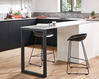 High table base for bar counter, metal legs for bar/kitchen table made of steel, modern table legs