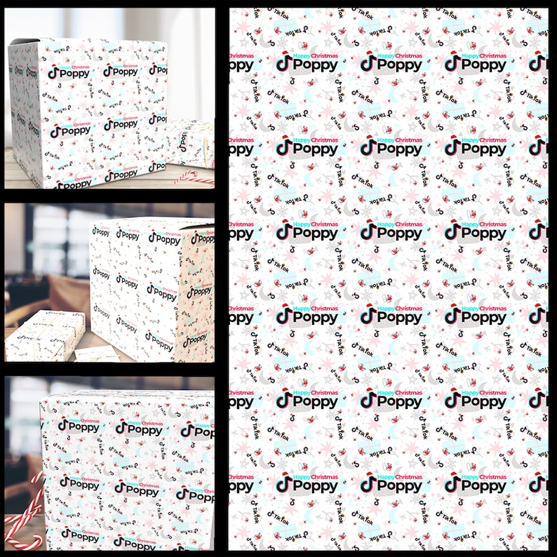 Personalised Christmas Tik Tok Wrapping Paper Special Etsy UK