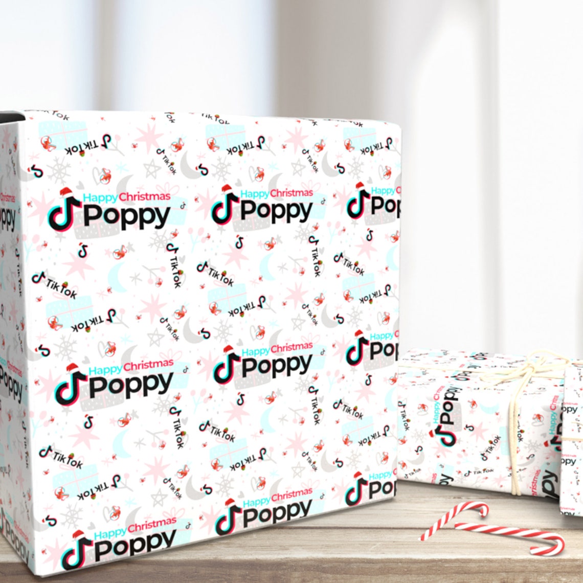 Personalised Christmas Tik Tok Wrapping Paper Special Etsy UK