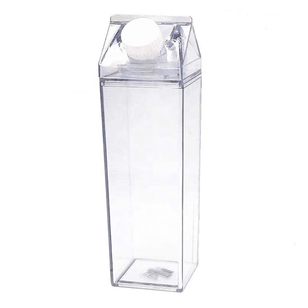 Acrylic Milk Carton Water Bottle| 500ml | Milk Carton Water Bottle | 16oz Plastic Milk Carton