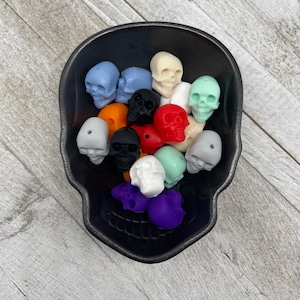 Skull Focal Bead Bundle Pack of 18 | Focal Beads | Silicone Focal Beads | Skull Focal Beads | Halloween Focal Beads