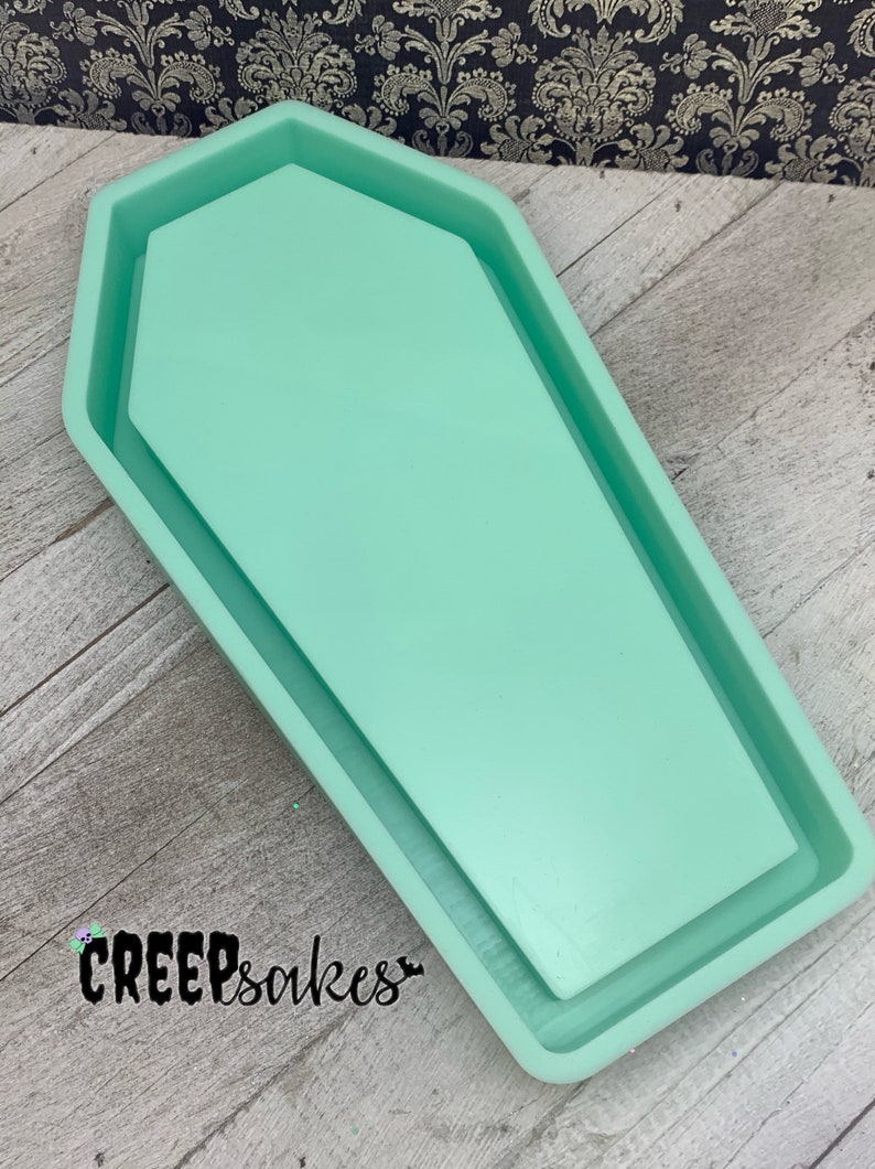 Large Coffin Trinket Tray Mold Coffin Tray Mold Coffin Mold Silicone Molds Epoxy Molds Molds image 3