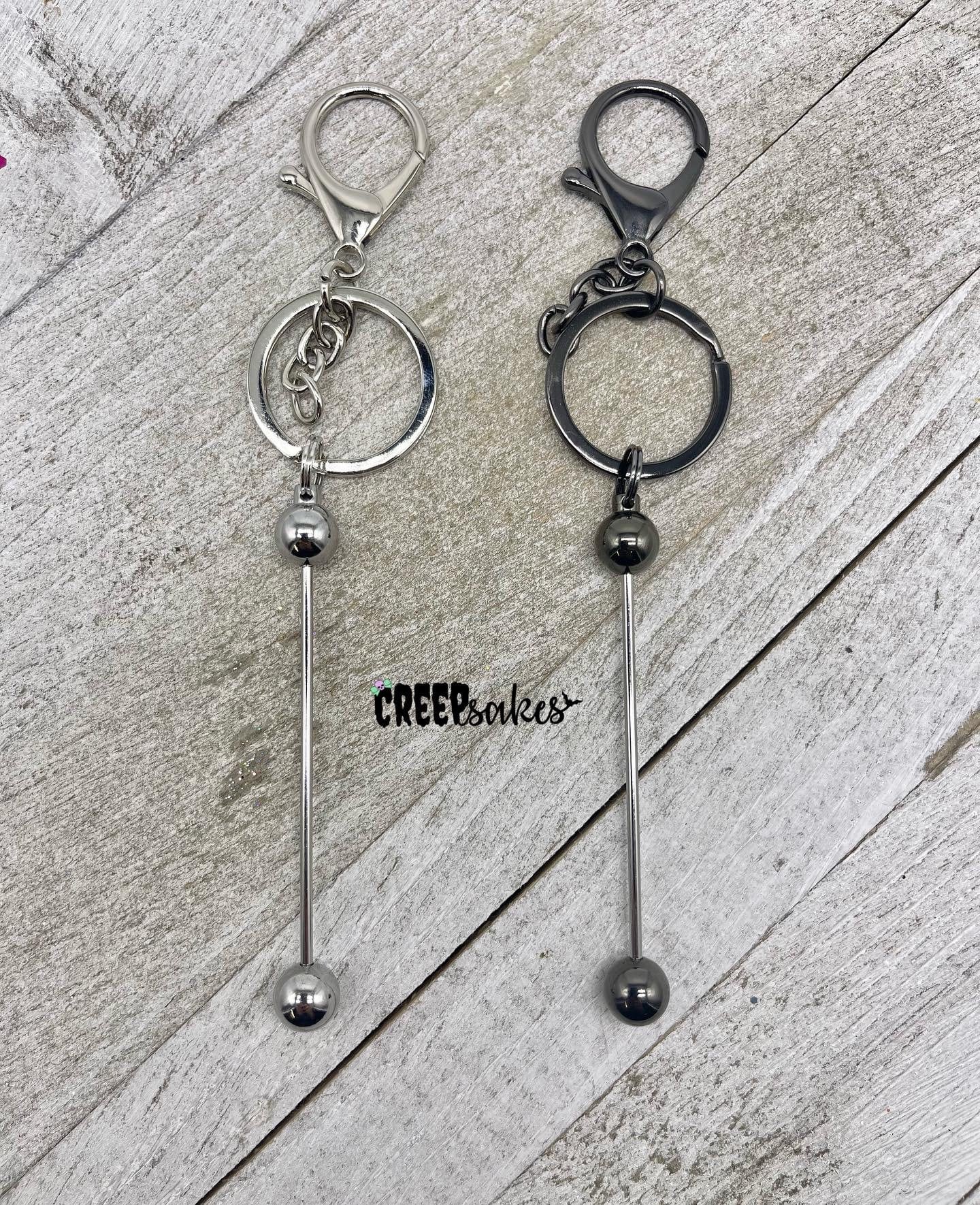 Matte Black Beadable Keychain - 1 & 5 Count