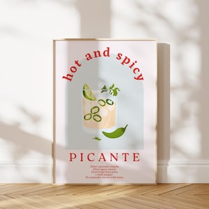 Bebidas de cóctel picante Lámina artística