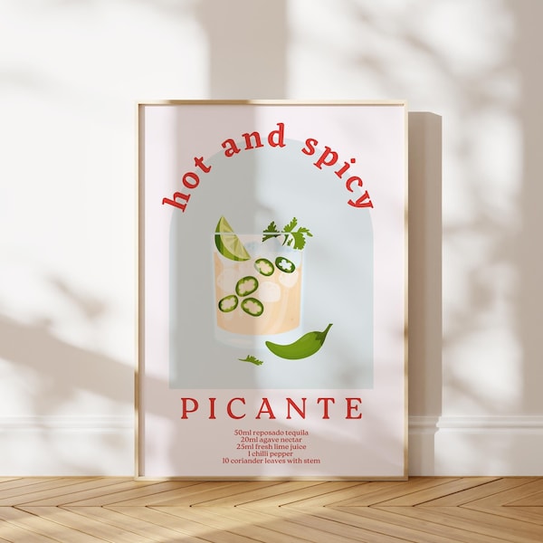 Picante Cocktail Drinks Art Print