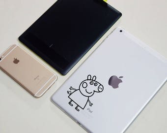 Peppa Pig style vinyl - removable sticker decal for laptop, ipad and wall