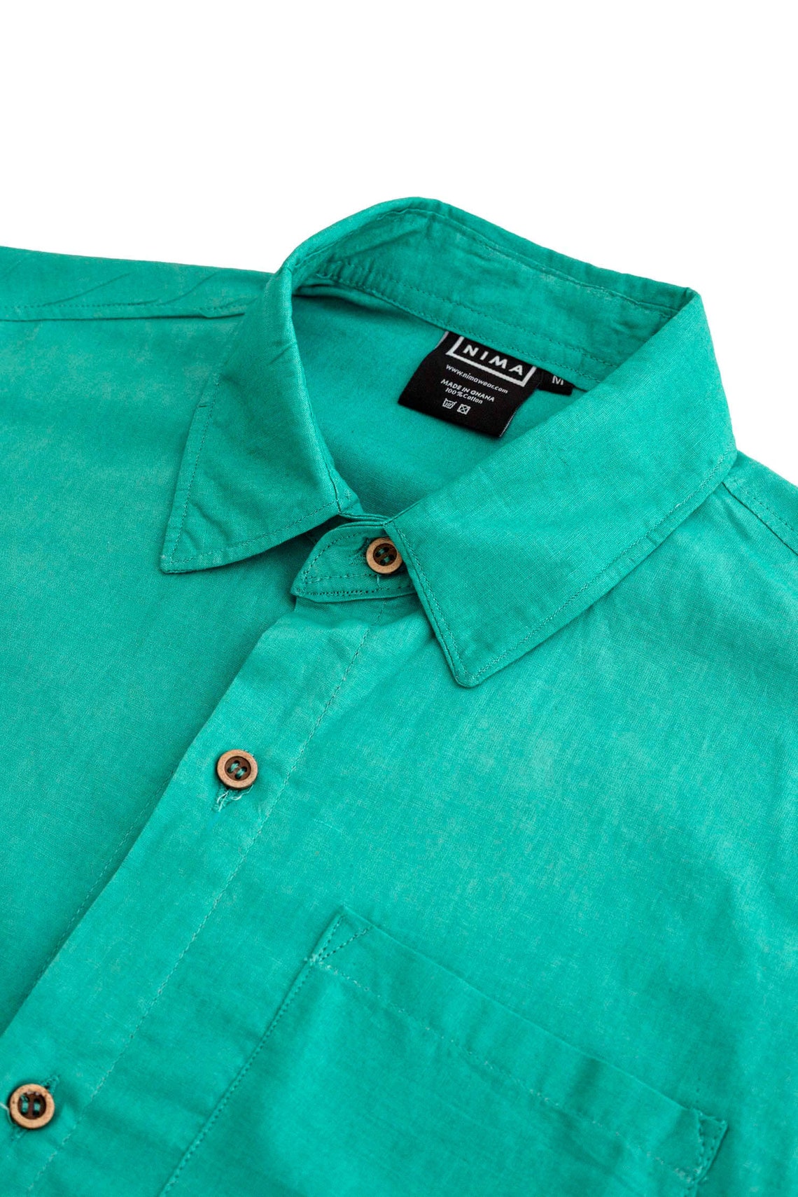 Emerald Green Cotton Shirt African Clothing Green Batik Shirt Summer ...