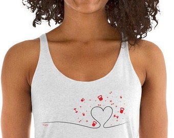 Heart Line Kettlebells Dumbbells CrossFit Fitness Light Women's Racerback Tank