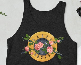 Bars N' Roses Weightlifting CrossFit Full Color Unisex Tank Top