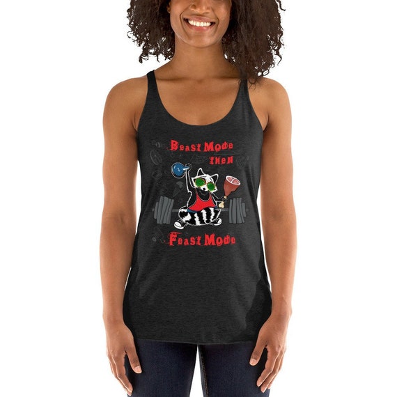 CrossFit Tank Beast Mode Tank Raccoon CrossFit Tank CrossFit Tank Top Beast Mode Then Feast Mode Women s Racerback Tank Etsy Mexico