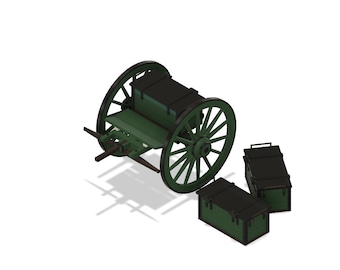 STL files to 3D print the parts for a civil war limber.
