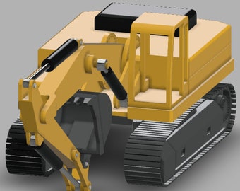STL files to 3D print a Front Load Excavator model