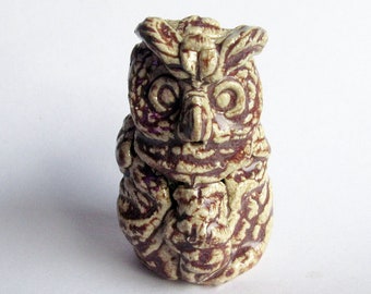 OOAK Novelty Owl Vase  Pot- Hand Built Ceramic Pot/ One Stem Vase - Artisan Pottery - Animal Pot - Rustic Pot - Wonky Pot