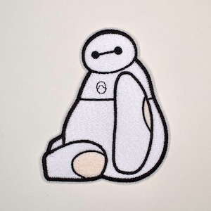 Baymax (from Disney's Big Hero 6) Fully Embroidered Sew-On & Iron-On Patch, 2 Sizes