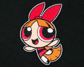 Blossom from The Powerpuff Girls Fully Embroidered Sew-On & Iron-On Patch