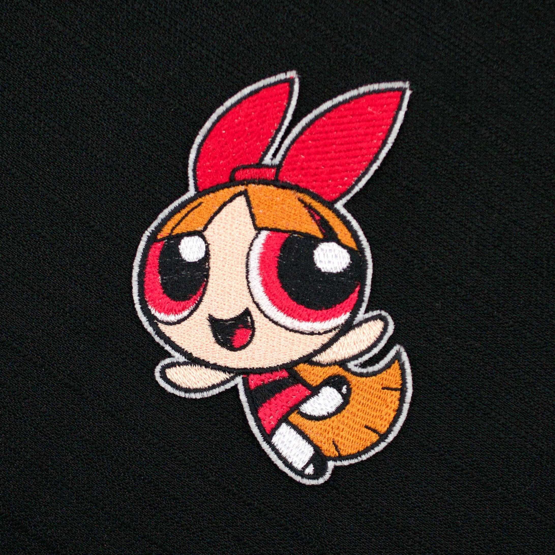 パワーパフガールズのブロッサムの刺繍入り縫い付け＆アイロン接着