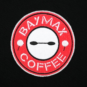 Baymax Coffee Starbucks Logo from Disney's Big Hero 6 Fully Embroidered Sew-On & Iron-On Patch