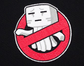 No Ghast Mock Ghostbusters Logo Fully Embroidered Sew-On & Iron-On Patch