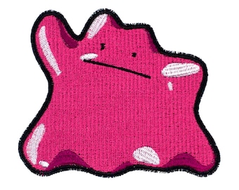 Ditto Pokemon Fully Embroidered Sew-On & Iron-On Patch, In Two Colorways!