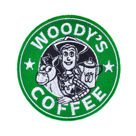 ウッディーズコーヒーのスターバックスロゴとディズニーのトイ