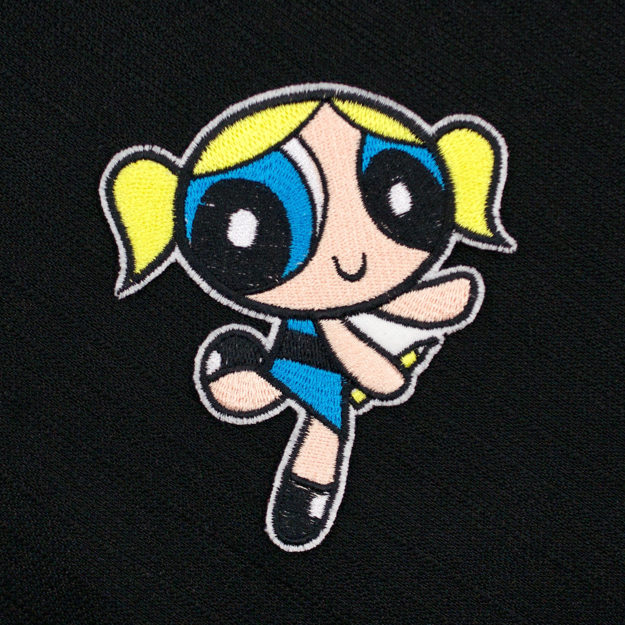 パワーパフガールズのバブルス、完全刺繍の縫い付け＆アイロン接着