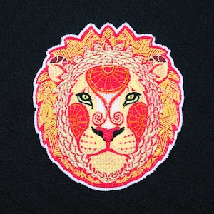 Golden Lion Leo Fully Embroidered Sew-On & Iron-On Patch