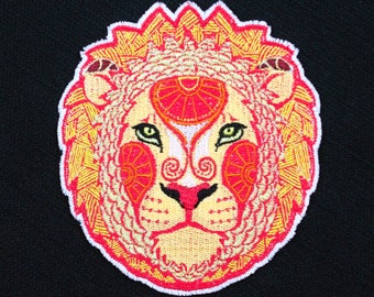 Golden Lion Leo Fully Embroidered Sew-On & Iron-On Patch