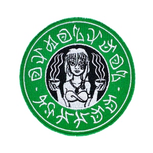 Atlantis Coffee Starbucks Logo with Princess Kida from Disney&#39;s Atlantis: The Lost Empire Fully Embroidered Sew Iron-On Patch, In 2 Colors!