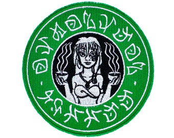 Atlantis Coffee Starbucks Logo with Princess Kida from Disney's Atlantis: The Lost Empire Fully Embroidered Sew Iron-On Patch, In 2 Colors!