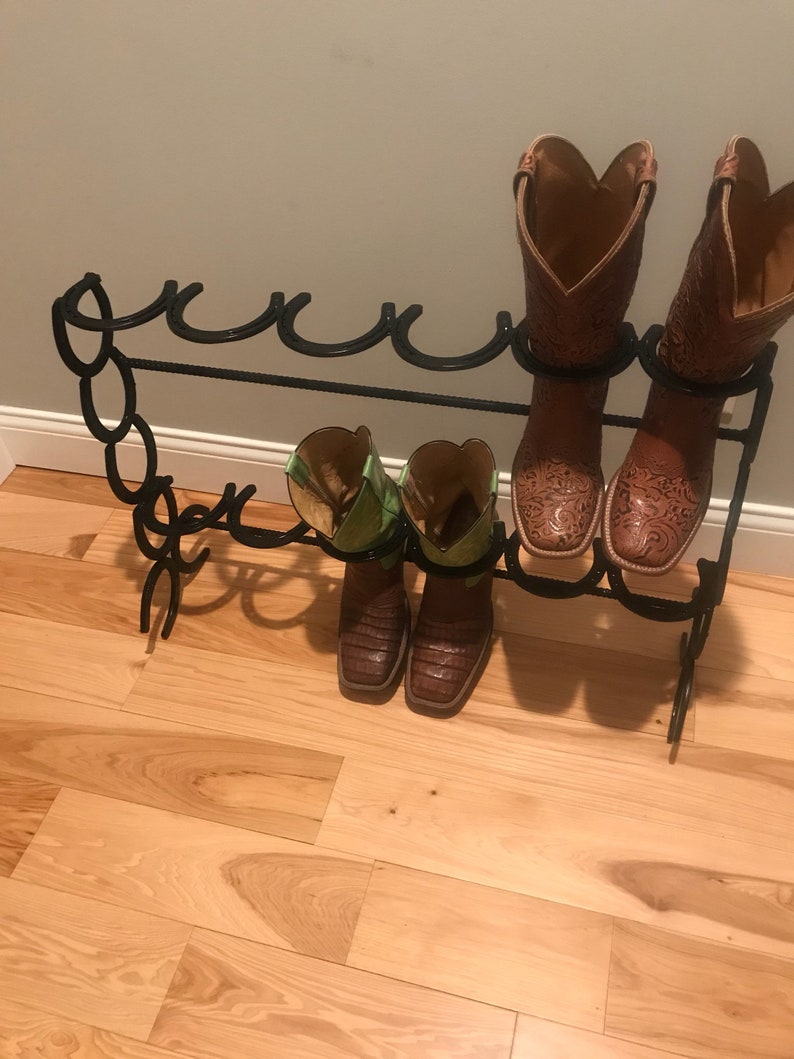 Double Horseshoe Boot Rack Boot Rack for 6 Pairs of Boots Etsy
