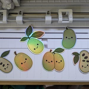 Holographic Foraging Sticker Pack - 6 pcs cute pawpaw stickers - Premium weatherproof vinyl