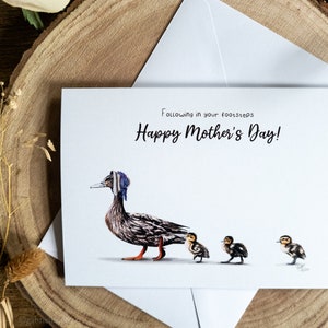 carte pour la fête des mères | Bonne fête des mères | Mère canard | Suivez vos traces | Carte vierge A6 image 2