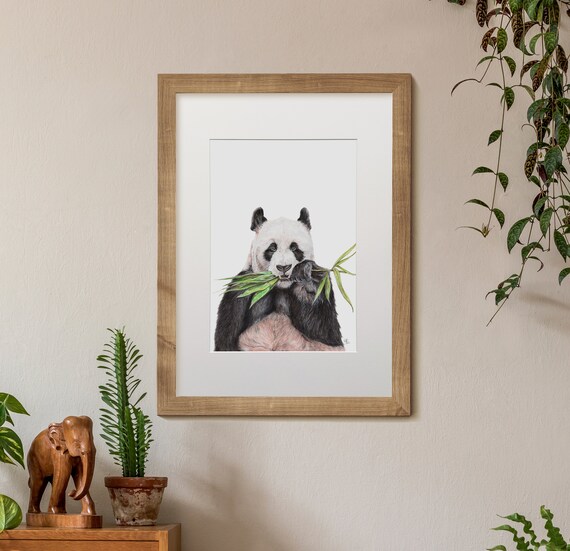 Bamboozled A4 Giant Panda Print Wildlife Art Print Nursery Etsy