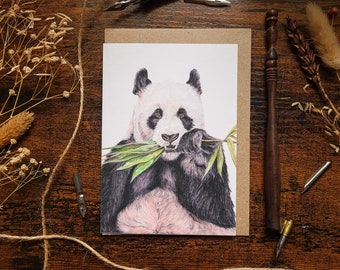 Panda Bear Greeting Card | A6 Blank Card | Cute Card | Any occasion | Wildlife Greeting Card | Celebration