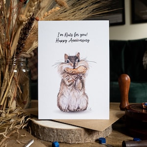 Chipmunk verjaardagskaart | Ik ben gek op jou | Gelukkige verjaardag | A6 blanco kaart | Dieren in het wild kaart