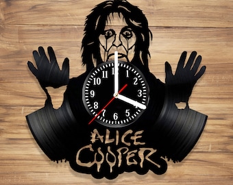 Alice Cooper Vinyl Wall Clock Blood Snake Godfather Rock Music Legend Perfect Decorate Home Style UNIQUE GIFT idea for Him Her (12 inches)