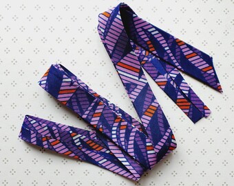 3 Metres of 25mm Purple, Lilac & Red African Wax Print Bias Binding / Seam Tape / 100% Soft Cotton