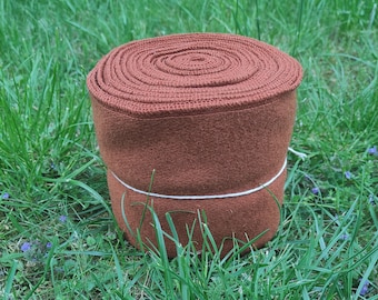 100 % Wool Calf Wraps, Brick Orange color, Medieval Viking Calf Wraps, Medieval Leg Wraps